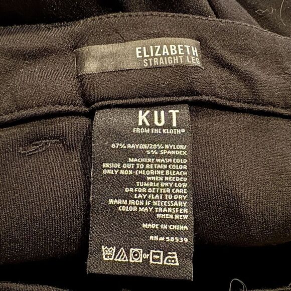 Kut From the Kloth Black Elizabeth Straight‎ Leg Women’s Size 16 (1802) - Picture 8 of 9